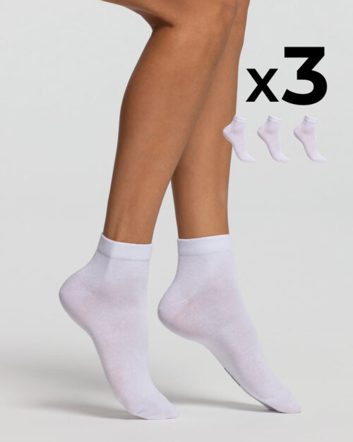 Pompea - 3 Calzini donna bike socks in cotone traspirente
