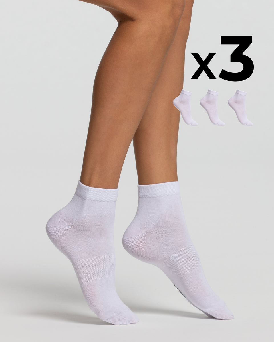 Pompea - 3 Calzini donna bike socks in cotone traspirente
