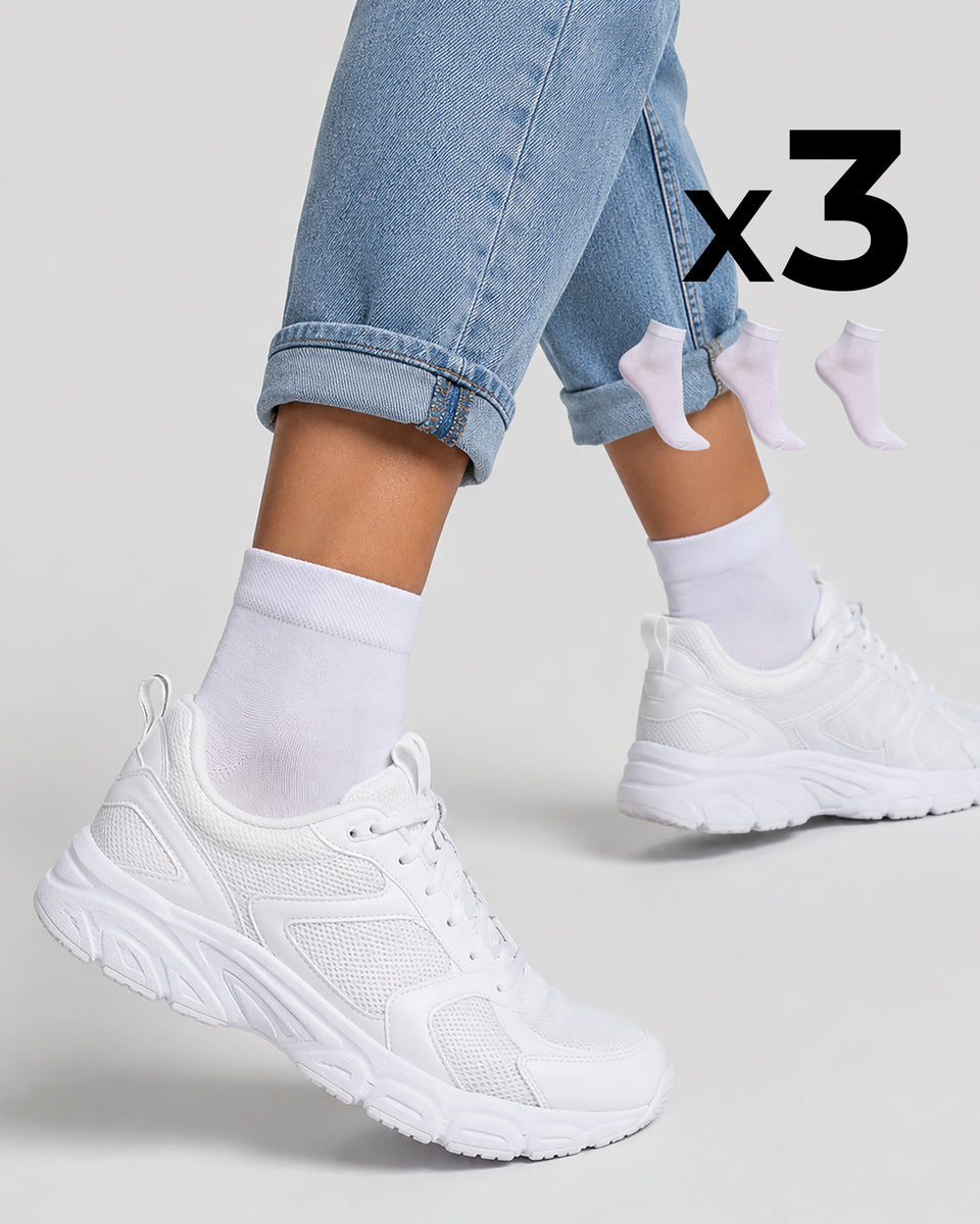 Pompea - 3 Calzini donna bike socks in cotone traspirente - immagine 5