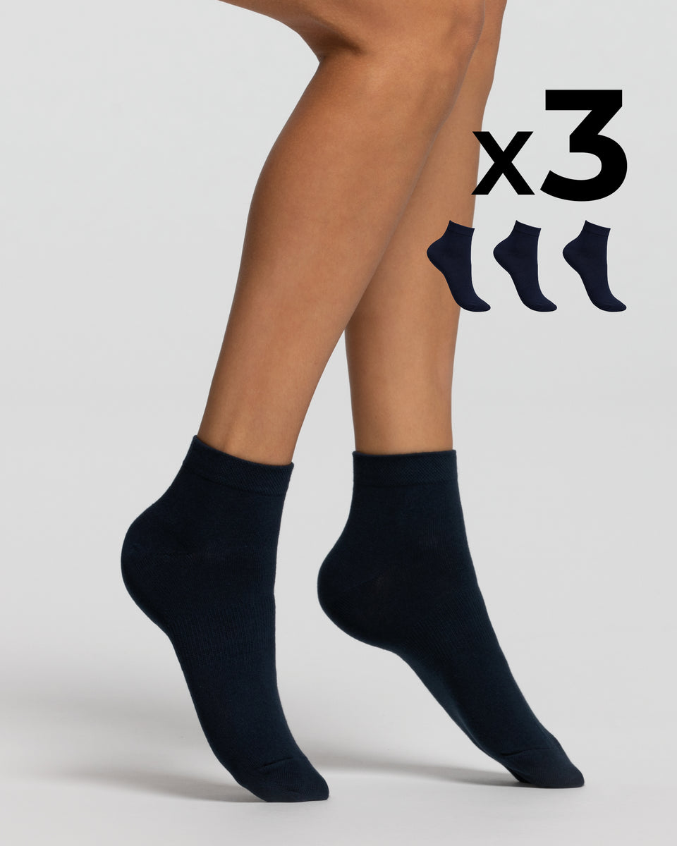 Pompea - 3 Calzini donna bike socks in cotone traspirente - immagine 2