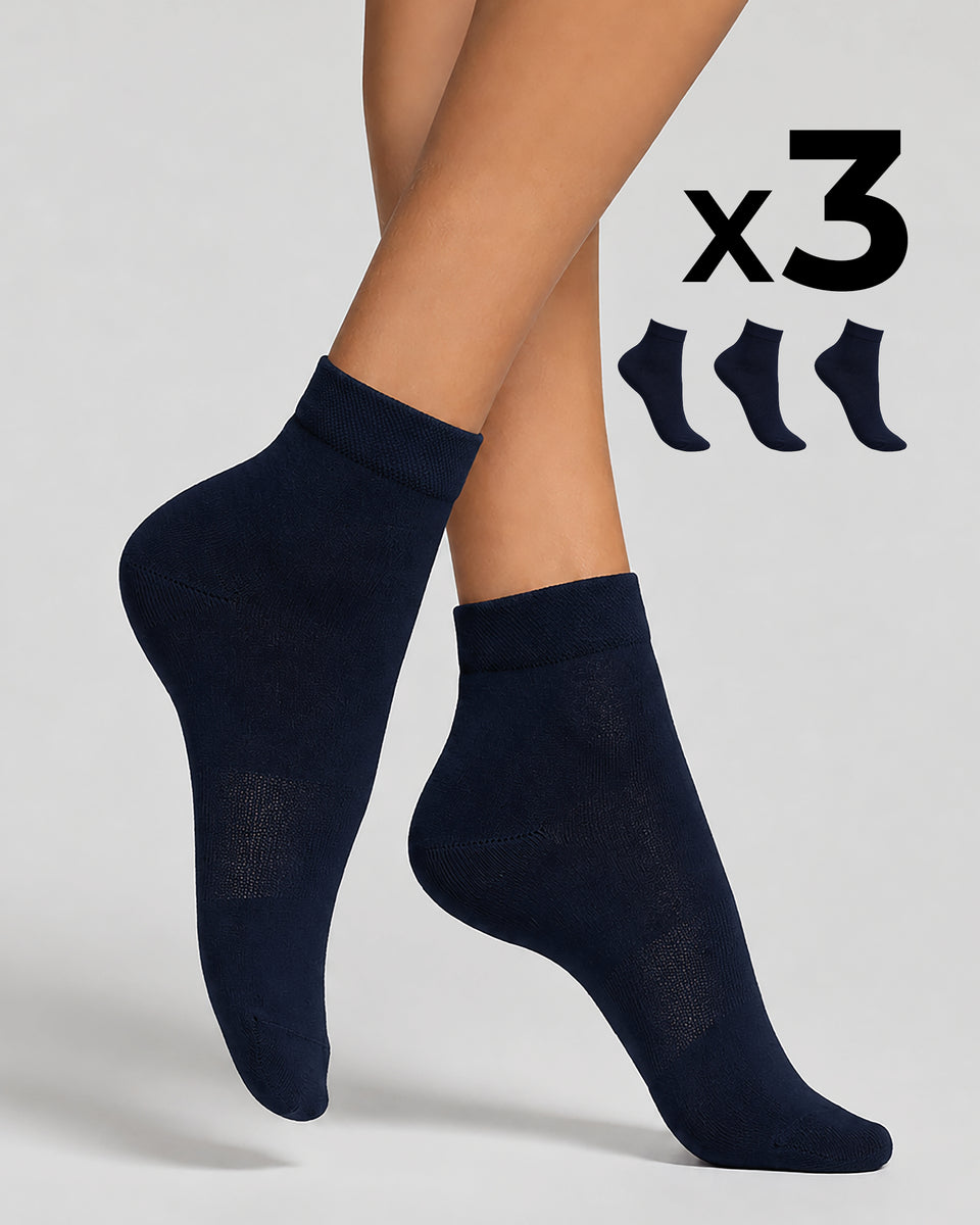 Pompea - 3 Calzini donna bike socks in cotone traspirente - immagine 10