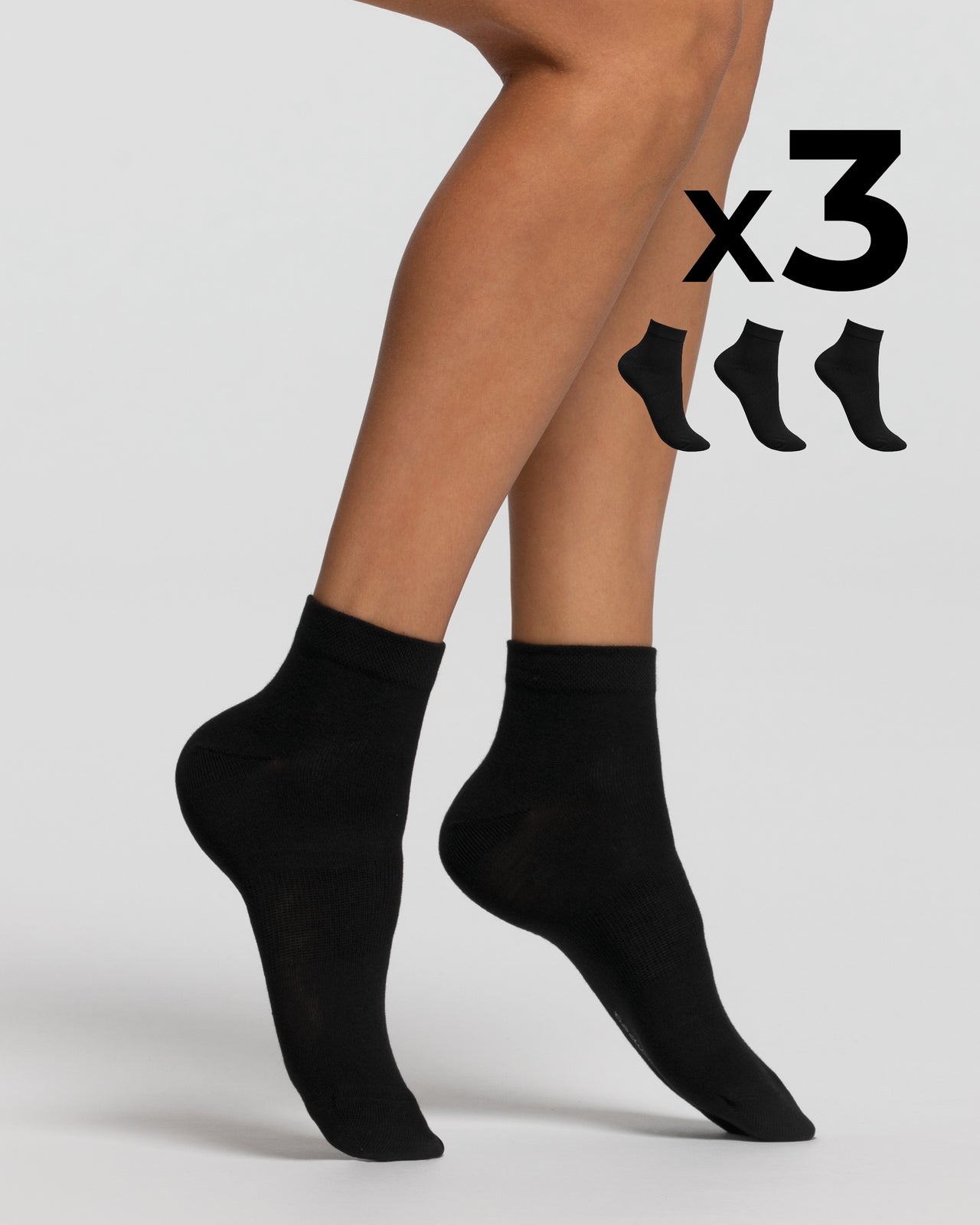 Pompea - 3 Calzini donna bike socks in cotone traspirente - immagine 4