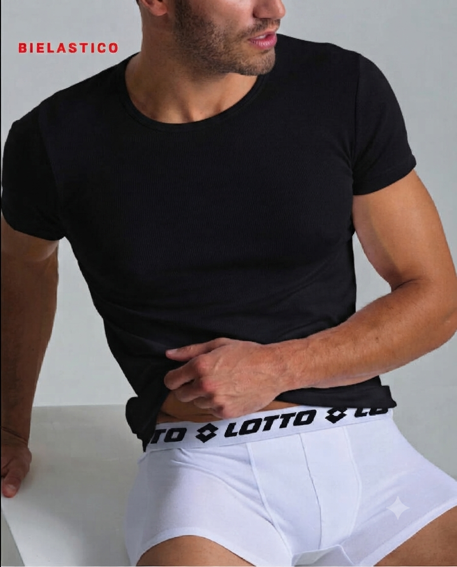Lotto - Maglia Uomo LT1010 - mezza manica Cotone Elasticizzato - immagine 2