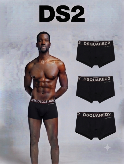 DS2 -  3 Boxer Uomo Nero in Cotone Elasticizzato - Offerta 10€
