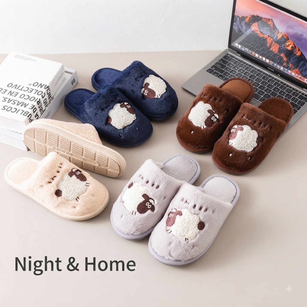 Night & Home – Ciabatte Donna Invernali Modello “Sweet Sheep”