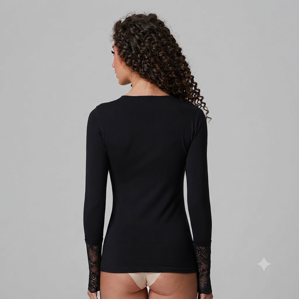 Jadea - Maglia Sottogiacca - Girocollo in Pizzo Art. 4871 - immagine 3