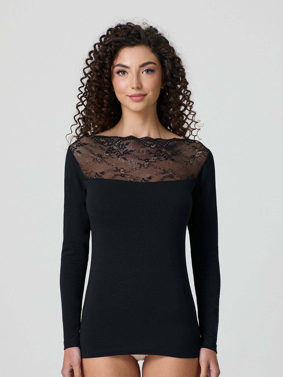 Jadea – Maglia Sottogiacca – Scollo dritto in Pizzo Art. 4464