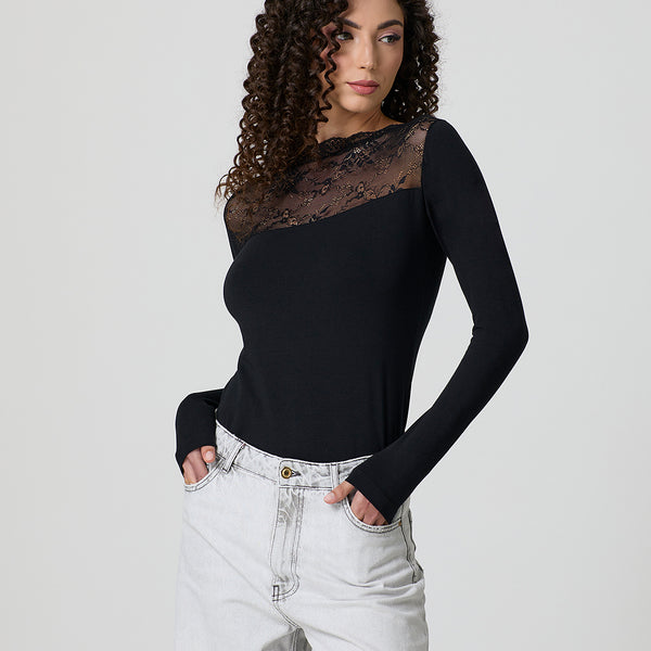 Jadea – Maglia Sottogiacca – Scollo dritto in Pizzo Art. 4464 - immagine 2