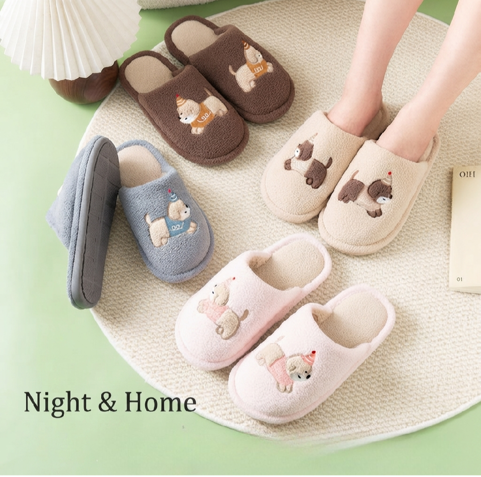 Night & Home – Ciabatte Donna Invernali Modello “Party Dog”