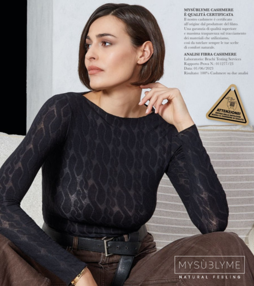 MySublyme - Maglia donna Girocollo in Cashmere Intrecciato