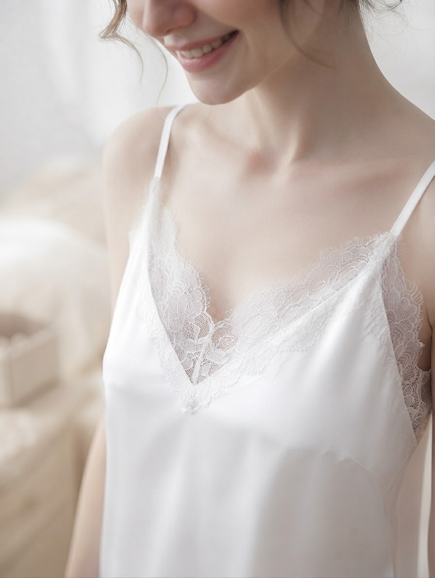 Completo Sposa Raso e Pizzo: Baby Doll Elegante per il Matrimonio - immagine 5