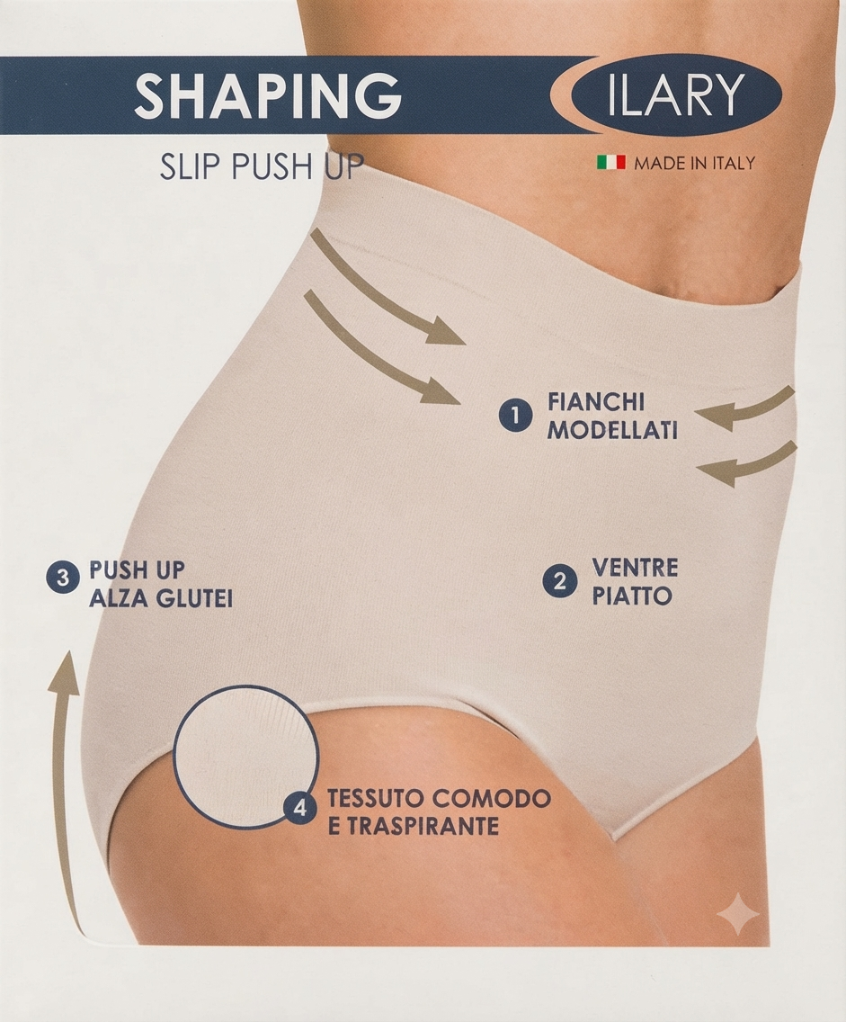 Ilary - Slip donna modellante vita alta Push up alza glutei