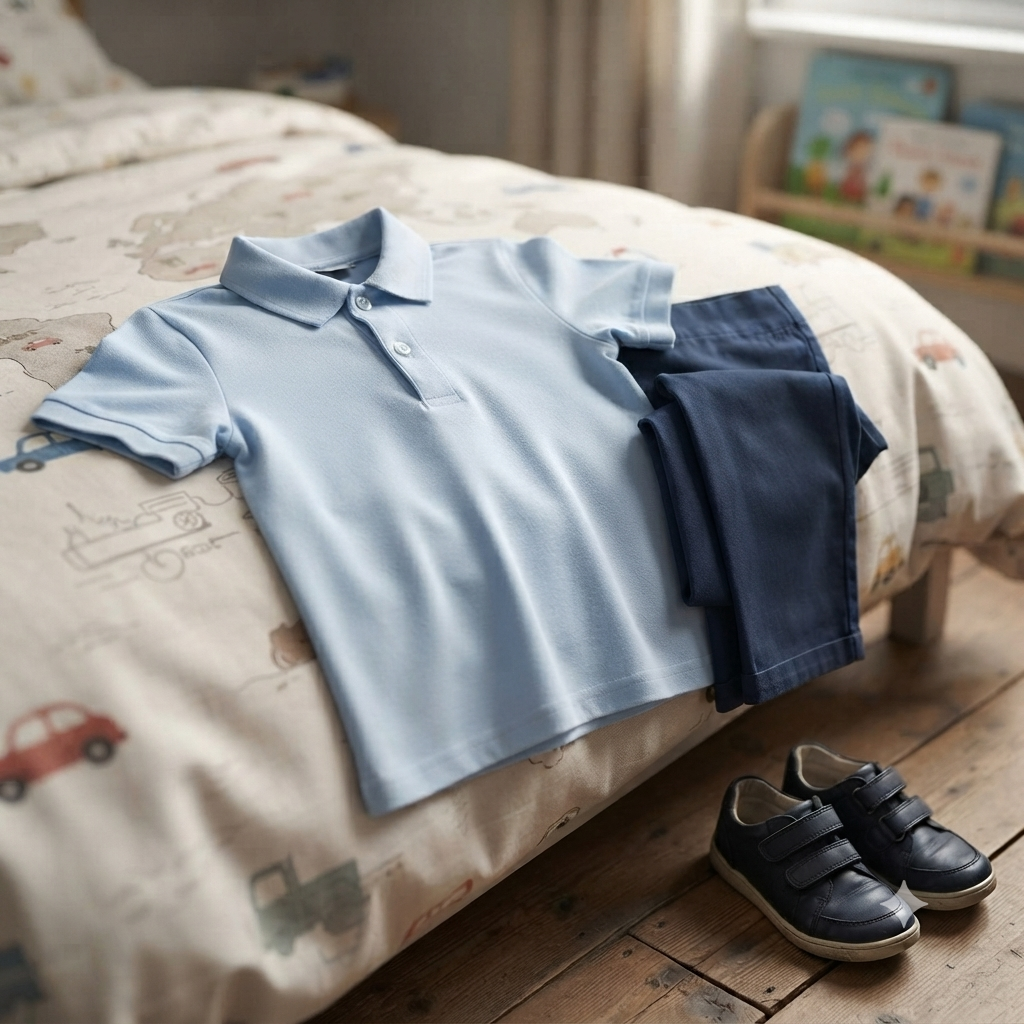 EFFEPI Classic - Polo bianca bambino manica corta cotone Piquet - immagine 2