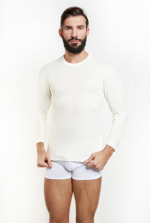 Nottingham - Maglia uomo manica lunga girocollo lana e cotone