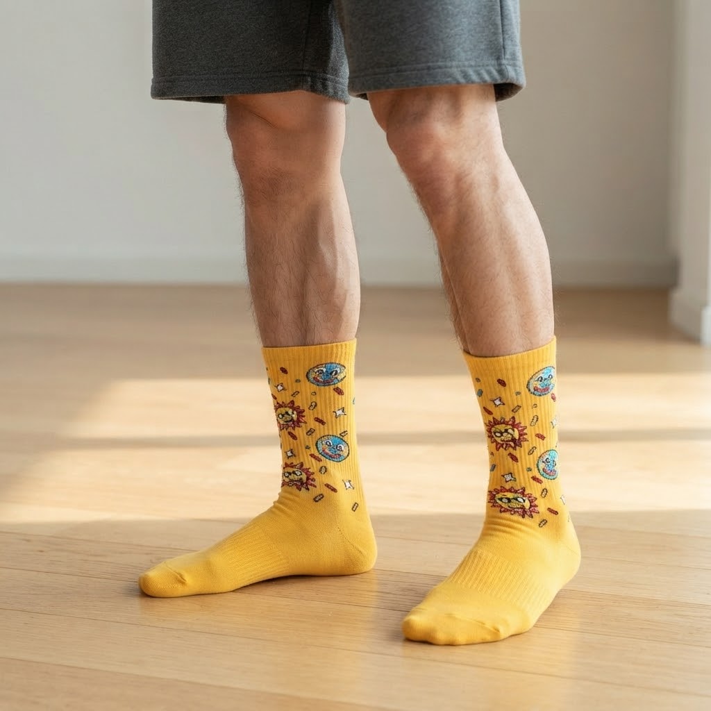 Ironic Socks - Calzini Uomo Colorati Sun in Cotone elastico - immagine 2