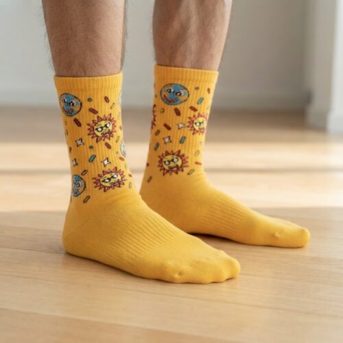 Ironic Socks - Calzini Uomo Colorati Sun in Cotone elastico