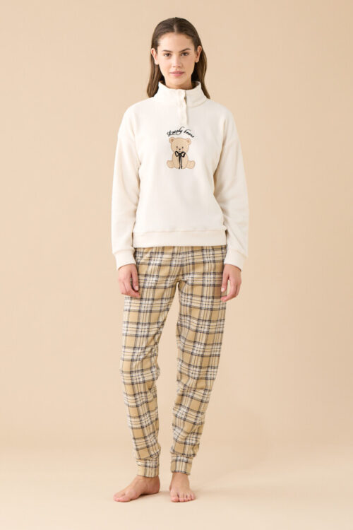 NoidiNotte - Pigiama Donna Invernale in Micropile "Cute Ribbons"