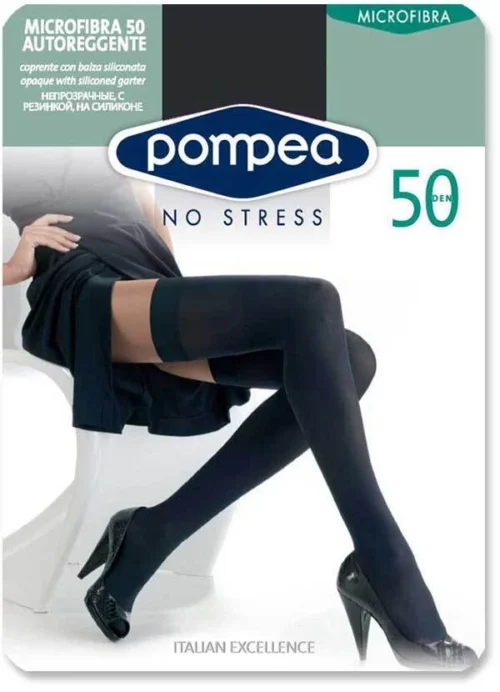 Pompea - Autoreggente 50 Den in Microfibra con balza liscia